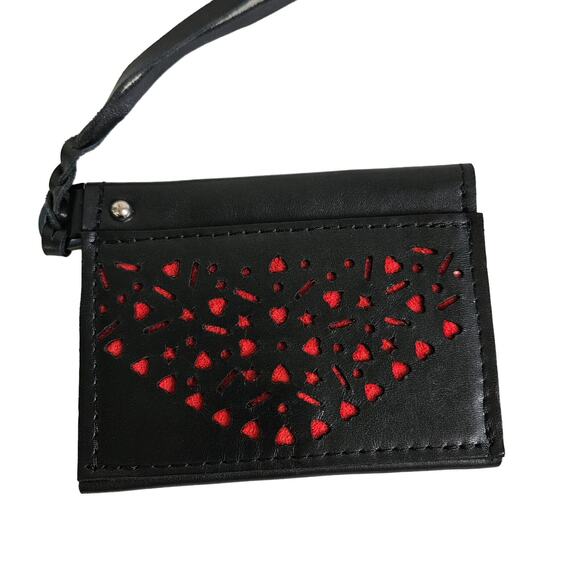 Paloma Lidzy Red Rose Black Leather Custom Wallet - Picture 3 of 7